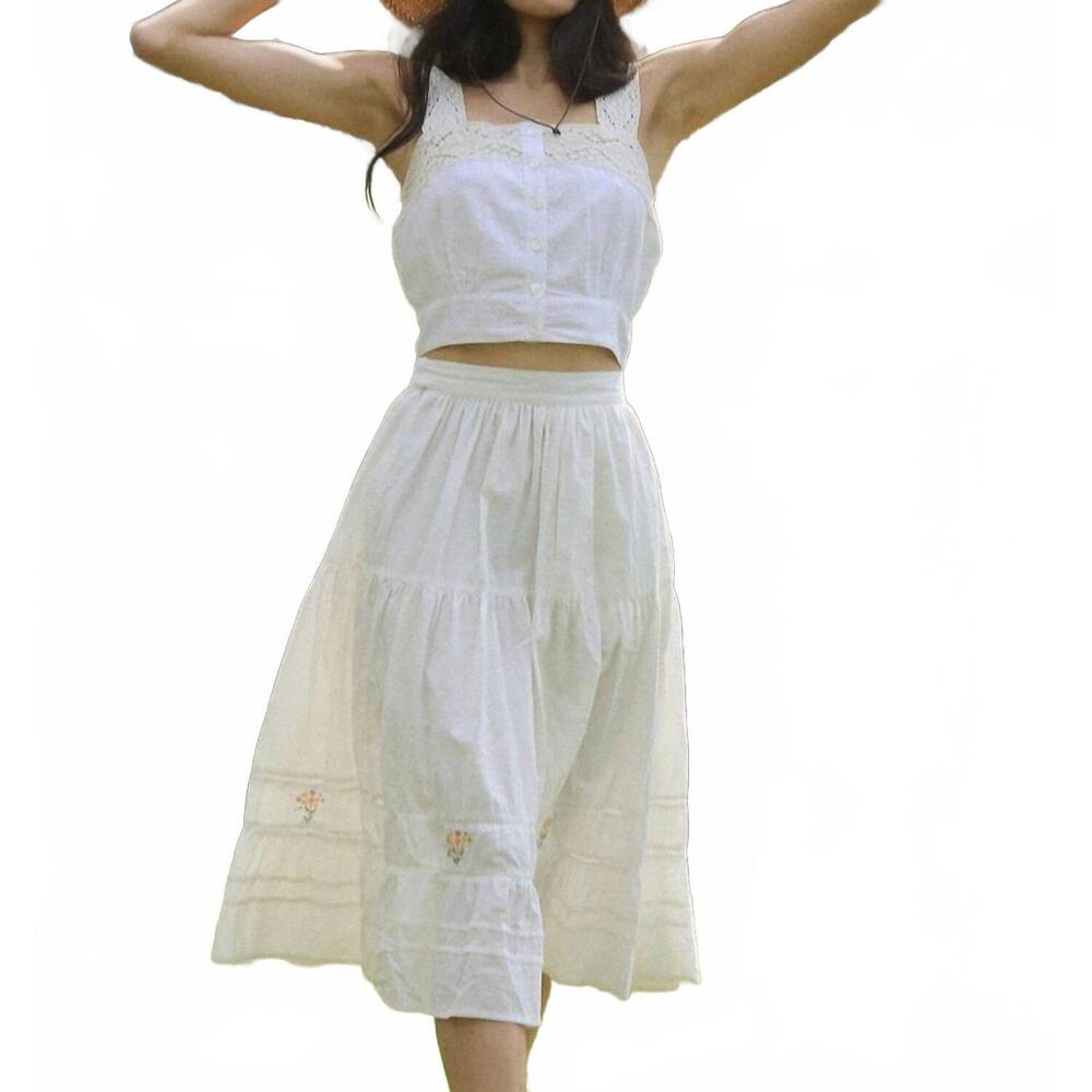 NEW ATÈLETTE camille midi skirt in white
